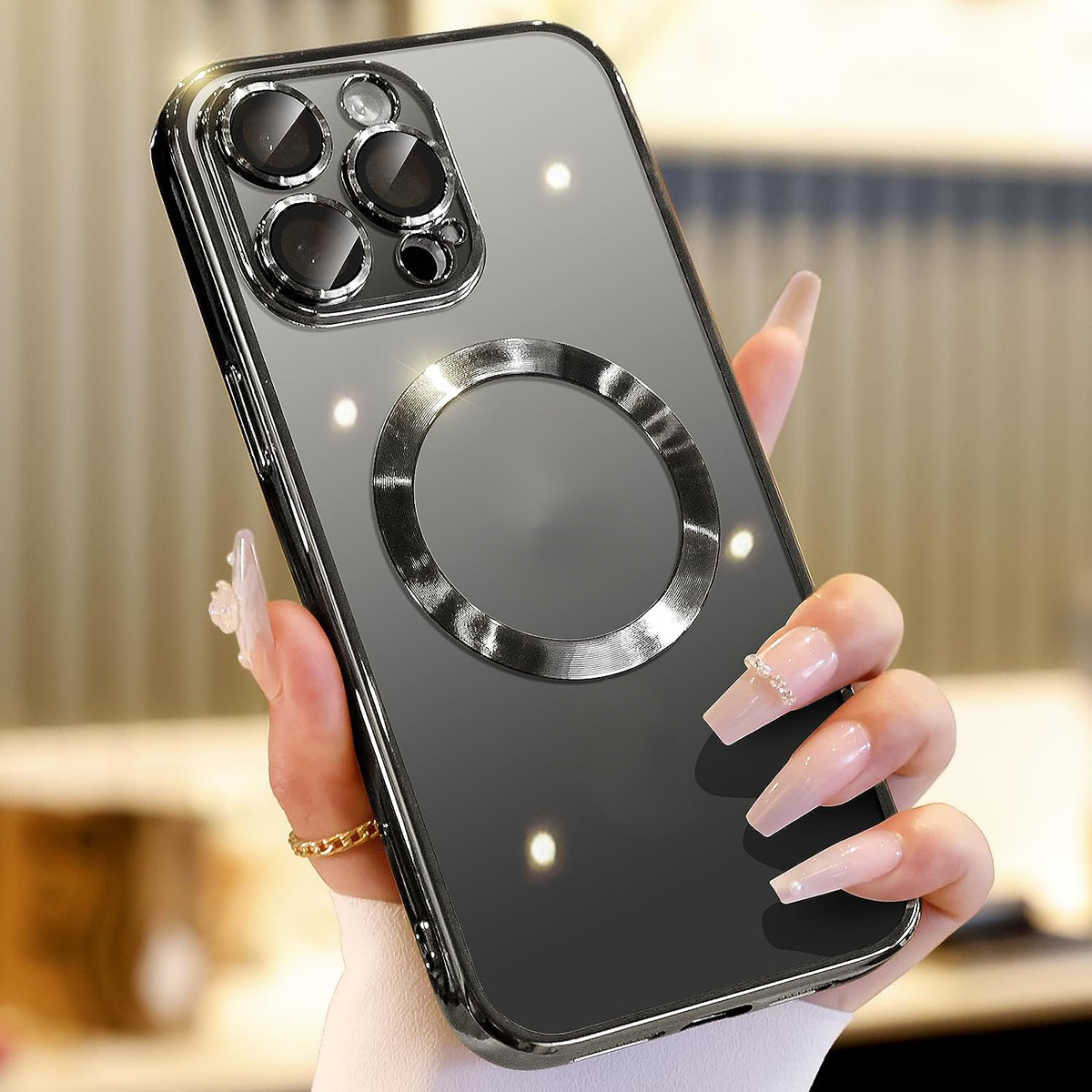 Mag Safe Iphone case Including Magnetic Camera Lens Cover for Apple iPhone 14 13 12 11 Pro Max - Snow's Gadgets and Accessories
