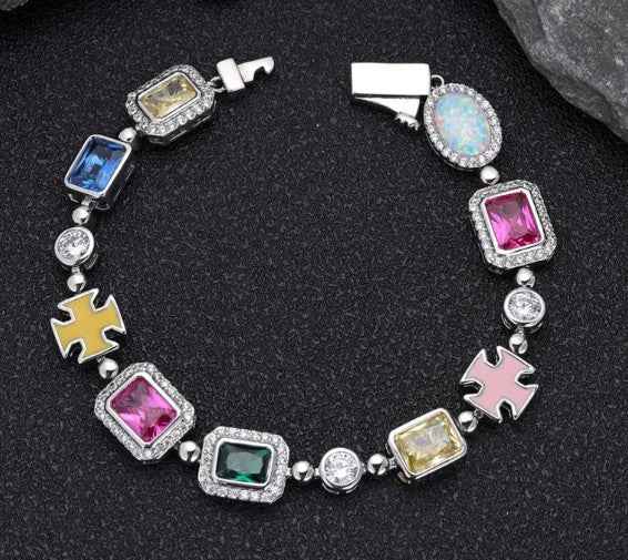 Unisex Gold-Plated Gemstone Necklace