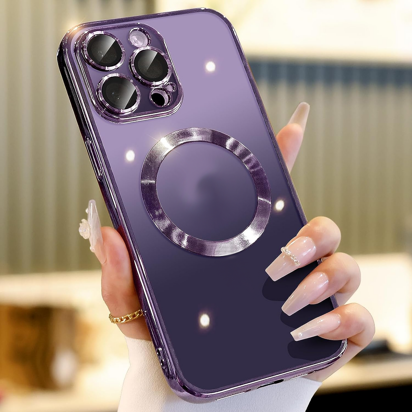 For Apple iPhone 14 13 12 11 Pro Max Case Mag Safe Magnetic Camera Lens Cover