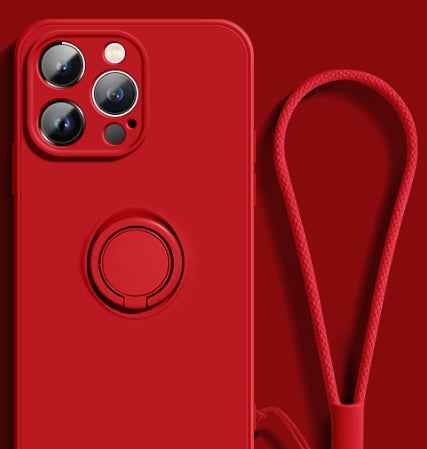 Liquid Silicone Shell Phone Case With Ring Holder - Compatible Design